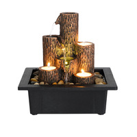 Fontaine d'eau d'intérieur de style moderne, décoration tendance, vente chaude, fontaine d'eau de bureau à domicile, matériau en résine, boîte de relaxation de table, emballage