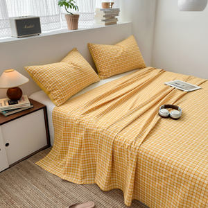 <span class=keywords><strong>Drap</strong></span> de <span class=keywords><strong>lit</strong></span> ajusté et <span class=keywords><strong>plat</strong></span> en coton à carreaux simples et simples, doux <span class=keywords><strong>pour</strong></span> la peau, 100% coton confortable, grande <span class=keywords><strong>taille</strong></span>, personnalisable - Product Image 3