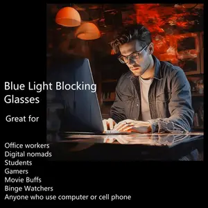 2024 ผู้เชี่ยวชาญป้องกันแสงสีฟ้ากรองสีส้มcr39โปร่งใสTRกรอบEyeป้องกันแว่นตาคอมพิวเตอร์