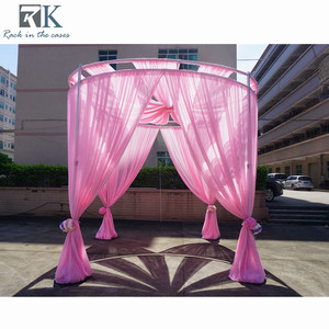 Soporte de doble círculo para telón de fondo de boda al por mayor con tela de gasa para decoración de fiestas - Product Image 6