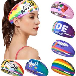 Diadema Deportiva Arcoíris LGBTQ, Absorbente de Sudor, para <span class=keywords><strong>Yoga</strong></span>, Accesorios para el Cabello, Venta al Por Mayor - Product Image 1