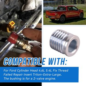 Kit di Riparazione Filettature Testata Cilindro <span class=keywords><strong>Ford</strong></span> 4.6L 5.4L, Riparazione Foro Candela Danneggiato, Inserto da 3/4-10 a M14*1.25 per Motori Triton a 2 Valvole - Product Image 6