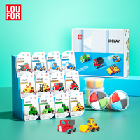 Kit d'argile à séchage à l'air de haute qualité, jouets éducatifs sûrs et non toxiques pour les loisirs créatifs des enfants, série de 12 véhicules d'ingénierie