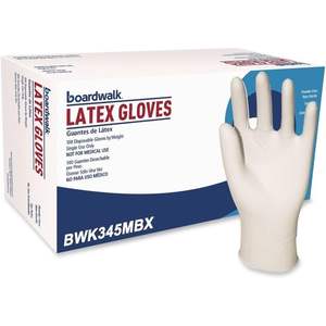Gants de sécurité jetables Boardwalk 345MCT naturels, taille moyenne, sans poudre, 4 2/5 mil, en latex, 1000/unité par carton - Product Image 3