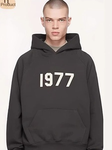 Prêt à <span class=keywords><strong>acheter</strong></span> : Ensemble de survêtement essentiel pour homme, style streetwear, en coton 100% avec capuche doublée, modèle 1977 de haute qualité - Product Image 5