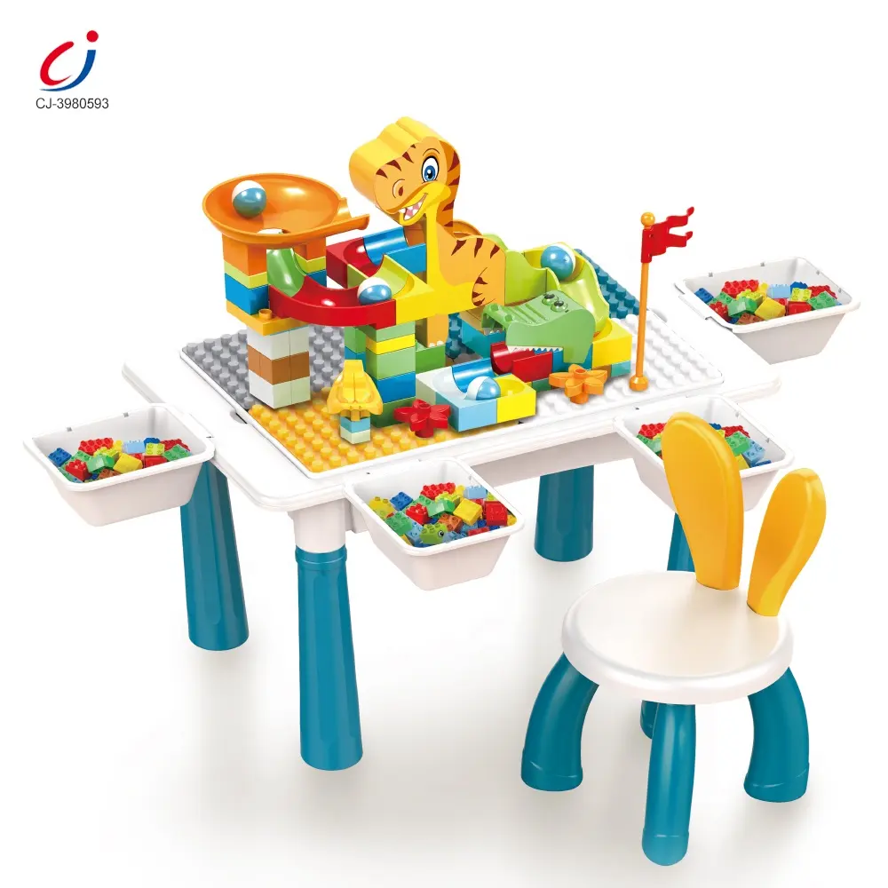 Chengji, новый развивающий 104 шт., сборка динозавров, раздвижные игрушки, детский стол и стул, набор строительных блоков