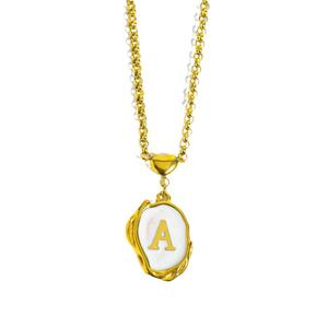 Collana di moda collana con lettere d'oro personalizzate con piccolo cuore che gocciola collana ciondolo di olio regali per donne ragazze - Product Image 6