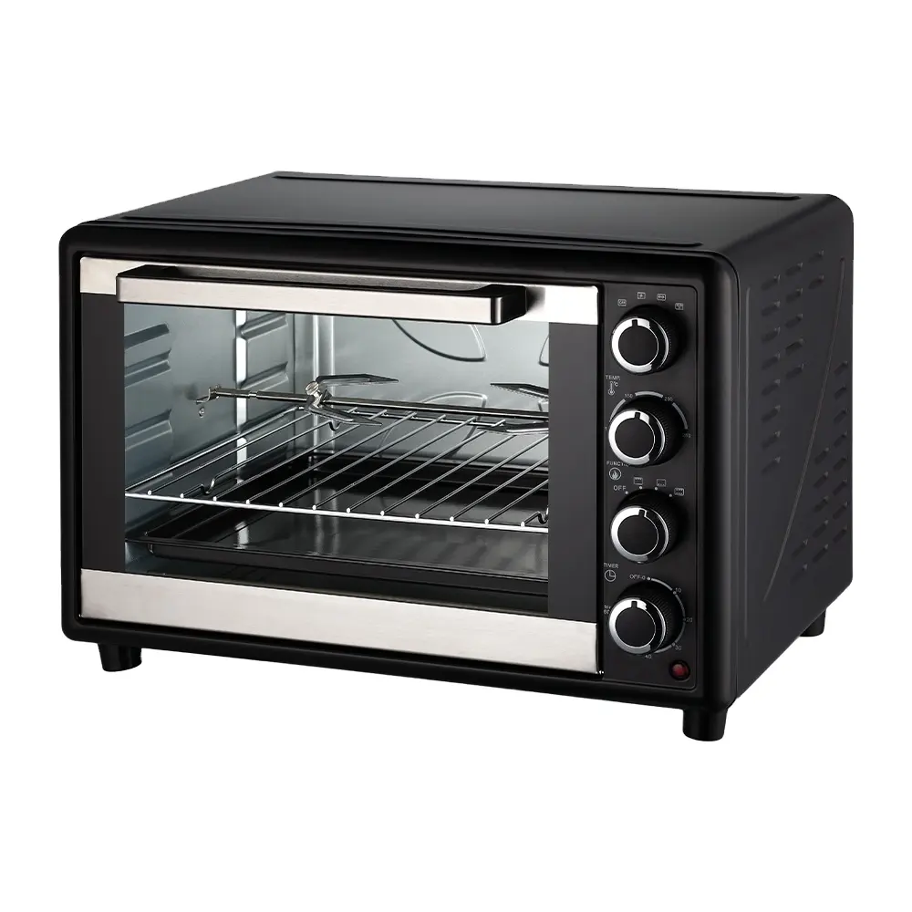 Horno tostador de convección de acero inoxidable de 1500W, horno asador eléctrico de 45L de capacidad para hornear y calentar en casa