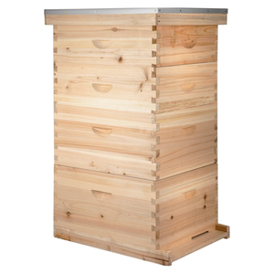 Nuevo kit completo de colmena Langstroth de 4 niveles con 10 cuadros, caja de madera recubierta de cera de abeja y cuadros incluidos. - Product Image 6