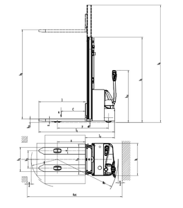 Carretilla elevadora eléctrica con batería de litio, 1600Kg, 1,6 toneladas, apilador de palés con CIIO - Product Image 6