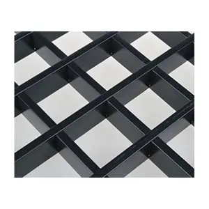 Заводская оптовая продажа металлическая решетка черного дерева потолочный тип алюминиевая решетка подвесная потолочная плитка