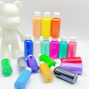 Set Of DIY Fluid Violent Bear Painting For Kids Big Pack Liquid Pigment Color Acrylic <strong>Paints</strong> Canvas Glass Paper Medium
