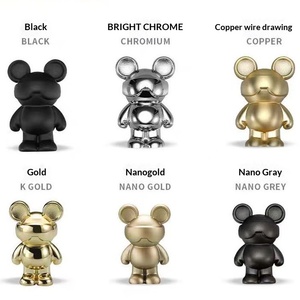 Tirador de cajón de aleación de zinc cromado con diseño de oso francés, libélula <span class=keywords><strong>y</strong></span> <span class=keywords><strong>Mickey</strong></span>, en acabado plateado brillante <span class=keywords><strong>y</strong></span> dorado, estilo vintage americano para muebles - Product Image 4