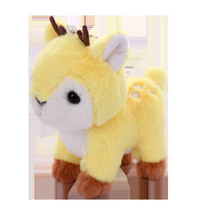 Venta al por mayor 10cm Super suave <span class=keywords><strong>bosque</strong></span> de dibujos animados Animal jirafa juguetes de peluche PP algodón relleno ciervo estatuilla mochila perchas para cumpleaños - Product Image 2