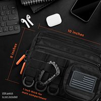 Sac messager tactique noir personnalisé BSCI pour homme, petit sac bandoulière