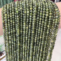 Perles en vrac de jade naturel canadien facetté de 2 mm, 3 mm, 4 mm pour la fabrication de bijoux