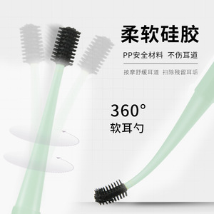 ที่แคะหูแบบเกลียวสองหัว ชุดเครื่องมือดูแลหูทำจากสแตนเลสและพลาสติก - Product Image 3