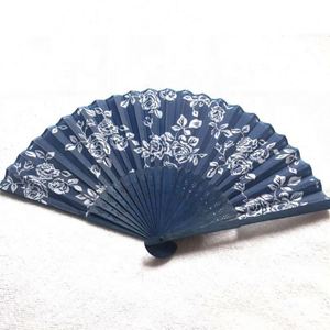Éventail pliant 2025 en bambou, artisanat chinois en tissu, décorations florales imprimées, éventail pour femme - Product Image 3