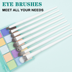 Daily Queen & Mor-phe 19 pièces Pinceaux de maquillage pour fond de teint et <span class=keywords><strong>fard</strong></span> à joues à poils nano et manche blanc, Haute qualité et sensation luxueuse, Logo personnalisé - Product Image 1