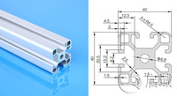 Profilé en aluminium Extrusion pour rideau T5, 2020 2040 2060 2080 6063, 1 pièce, profil en alliage d'aluminium, bagues de poinçonnage de porte, fenêtre