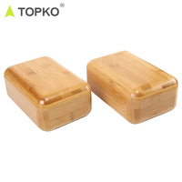 TOPKO – support de main antidérapant, brique d'entraînement de gymnastique, bambou naturel, recyclage, bloc de Yoga, brique de Pilates en bois massif, vente en gros