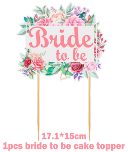 เจ้าสาวจะเป็นแหวนเพชรแบนเนอร์พวงมาลัยลายดอกไม้สำหรับตกแต่งเค้กคัพเค้กลูกโป่งยางพิมพ์ลายสำหรับงานเลี้ยงเจ้าสาว - Product Image 6