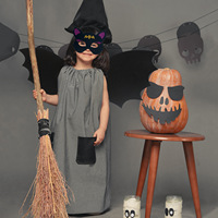 Kit de cosplay amusant en non-tissé, durable, pour festival, costume pour enfants, cadeau de fête, fête universelle, ensemble ailes de chauve-souris et masque