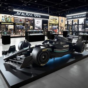 Sculpture d'art public personnalisée en fibre de verre renforcée de plastique, modèle de course de Formule 1, grande taille - Product Image 1