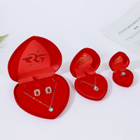 Caja de Presentación de Joyería A1 en Forma de Corazón, Roja, para Exhibición de Collares, Inserto para Pendientes y Estuche Compacto para Anillos, Ideal para Regalos de Novia