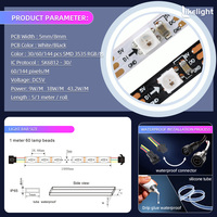 Tira de LED Direccionable SK6812 RGB DC5V SMD3535 de 60 LED por Metro, 5mm 8mm, IP65 para Retroiluminación de TV Inteligente y Decoración