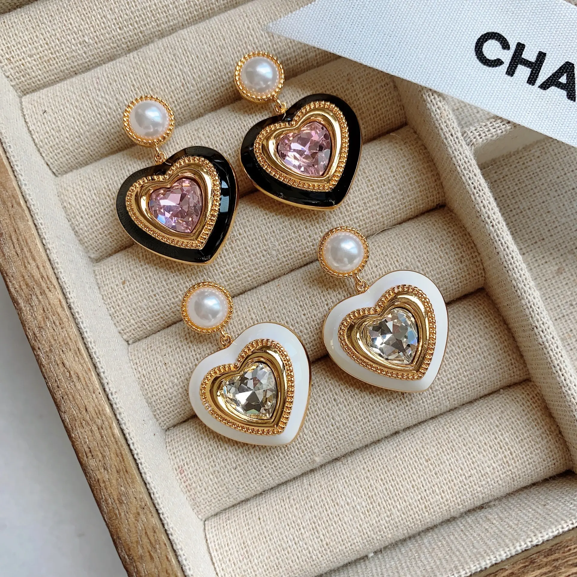 Vente en gros de boucles d'oreilles de marque de créateur célèbre Love Pearls Vintage Diamants Hoop Boucles d'oreilles Bijoux pour femmes