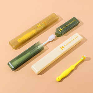 Travel Toothbrush Case Portable Minimalist Japanese Style Dustproof <b>Storage</b> <b>Box</b> PP <b>Material</b> Green Yellow White 21cm Length - Product Image 2