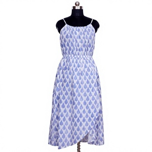 Elegant Womens Vintage Boho Floral <b>Maxi</b> Dress Handmade 100% Cotton Light Flowy Summer Style for Holidays Beach Walks Casual - Product Image 1
