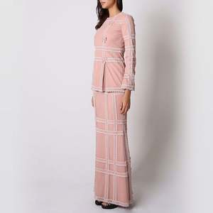 女性用シンプルスタイルBaju Kurungドレスインドネシア美しいイスラムブラウスMelayu服コットンイスラムドレス - Product Image 4