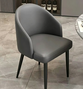 Chaise de salle à manger rembourrée moderne, style italien, sans accoudoirs, pieds en métal, pour salle à manger d'hôtel - Product Image 2