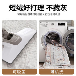 Tapis de salon moderne et minimaliste, rectangulaire, abstrait, gris, blanc, texture dégradée, antidérapant, pour canapé, table basse, chambre à coucher - Product Image 4