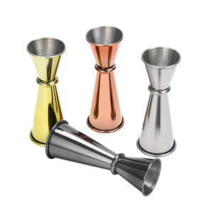 Tasse à mesurer à <span class=keywords><strong>double</strong></span> tête en acier inoxydable à vente chaude ceinture à bord roulé avec échelle d'once pour les outils de mélange de barres et de barman - Product Image 5