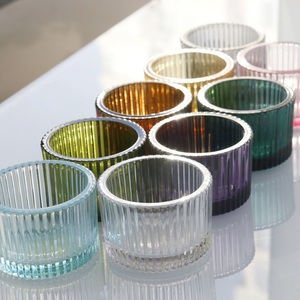 Trang Trí Nội Thất Lãng Mạn Sang Trọng Nhỏ Nhỏ Nến Thủy Tinh Lọ Trà Đầy Màu Sắc Ánh Sáng Container Nến Chủ - Product Image 5