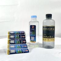 Etiquetas Personalizadas para Botellas de Bebidas, Resistentes al Agua y a Desgarros, Transparentes con Lámina Dorada, Coloridas y Brillantes en Rollo, para Agua Mineral