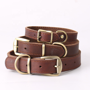 <span class=keywords><strong>Collar</strong></span> de Cuero Genuino de Lujo para Perros Grandes, Duradero, Venta al por Mayor - Product Image 4