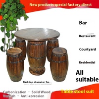 ZHISHAN Modèle 001 Tabouret de bar haut en bois de chêne carbonisé de style rétro, écologique, poli, pour bar, thé, vin, Noël