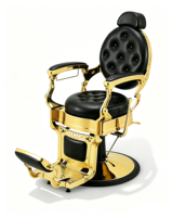 Fauteuil de Barbier Vintage Antique en Métal Inclinable et Rotatif avec Accoudoirs – Vente en Gros pour Salon de Coiffure et Barbier (Oil-Head)