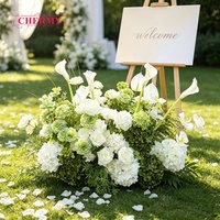 Hete Aanbieding Boho Stijl Wit Groen Kunstbloemen Bloemstuk Weelderige Groenblijvende Plantenarrangement voor Buitenhuwelijks Welkomstbord Ingang Decoratie