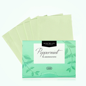 กระดาษควบคุมน้ำมันแต่งหน้า100ชิ้น,แผ่นดูดซับน้ำมันโลโก้แบบกำหนดเอง - Product Image 1