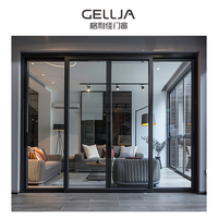 Foshan personnalisé moderne maison hôtel balcon cloison portes coulissantes en verre insonorisé intérieur alliage d'aluminium fini Surface porte