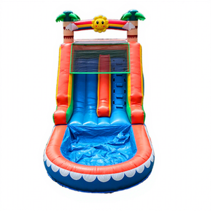Tobogán Acuático Inflable de Doble Carril de Grado Comercial, Tobogán Acuático de PVC con Piscina para Adultos y Niños, Equipo de Juegos para Interiores y Exteriores - Product Image 5