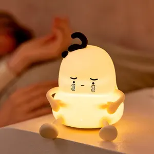 새로운 작은 통통한 야간 조명 어린이 아기 침실 파티 생일 참신 선물 램프 충전식 터치 라이트 실리콘 야간 조명