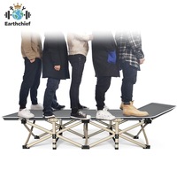 Lit pliant d'extérieur de haute qualité en aluminium, portable, pour le camping, le pique-nique, pour adultes, lit simple surélevé pour la sieste