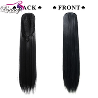 Livraison gratuite extension de cheveux synthétiques queue de cheval longue soie texture ondulée haute température extension de queue de cheval avec cordon de serrage