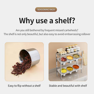 Stainless Steel Multi Layer <b>Spice</b> <b>Rack</b> With 6 Bowls For Seasonings Condiments Storage Stackable Kitchen <b>Organizer</b> L Size - Product Image 5